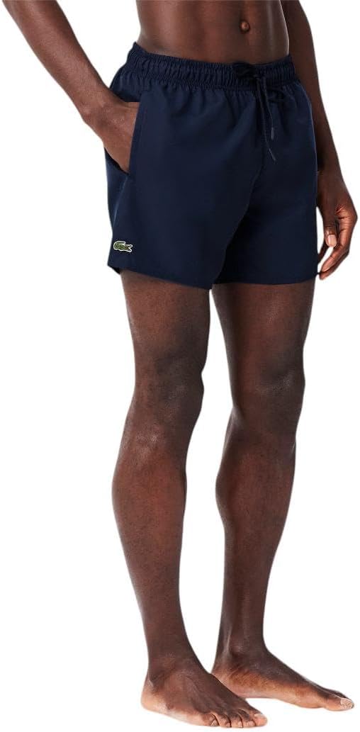 Мужские быстросохнущие шорты для плавания Lacoste 5,5 дюйма, Navy Blue/Green — фото 2