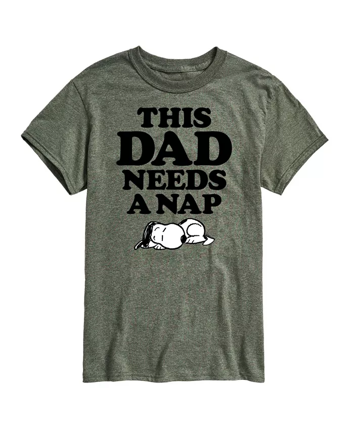

Футболка мужская с коротким рукавом Hybrid Apparel Peanuts Dad Nap AIRWAVES, зеленый