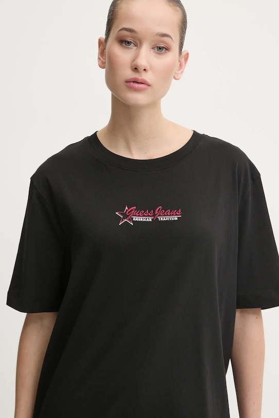 

Хлопковая футболка Guess Jeans, черный