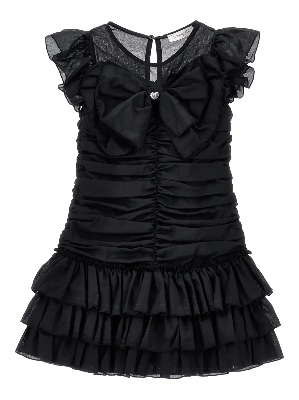 

Платье с оборками и бантом Monnalisa, черный