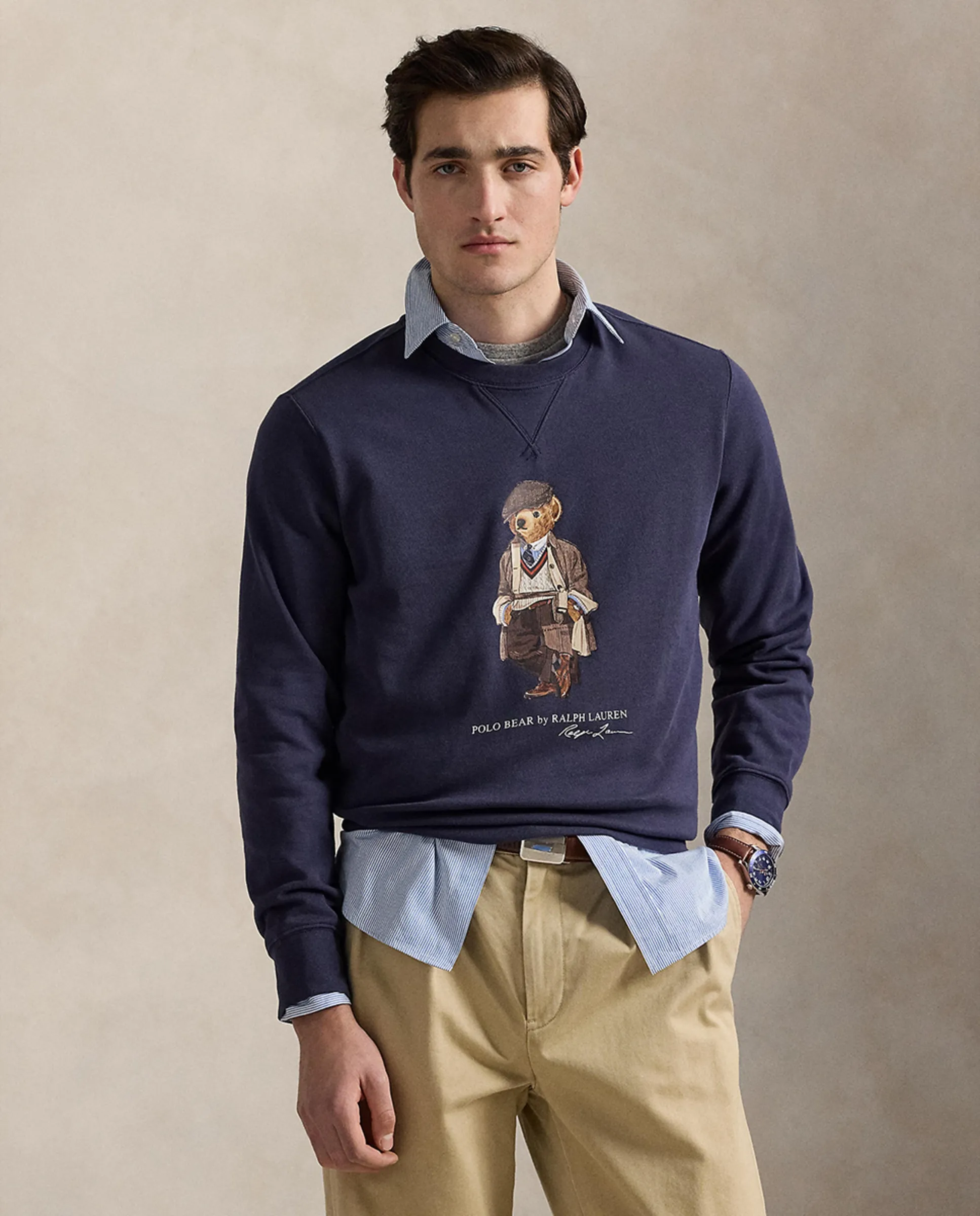 

Мужская толстовка из флиса с медведем Polo Polo Ralph Lauren, темно-синий