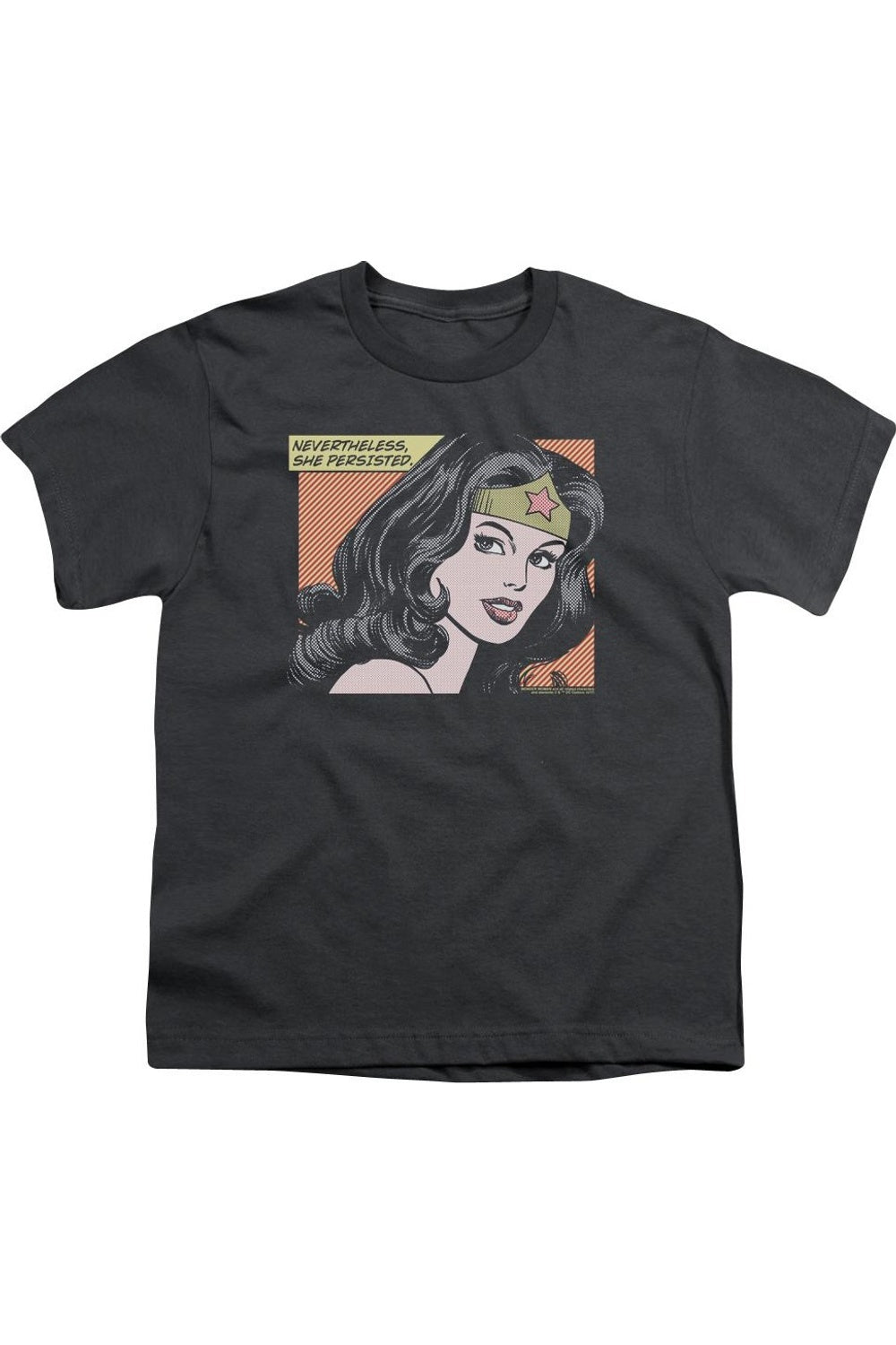 

Футболка с коротким рукавом для девочек Wonder Woman "She Persisted" Gildan, Charcoal