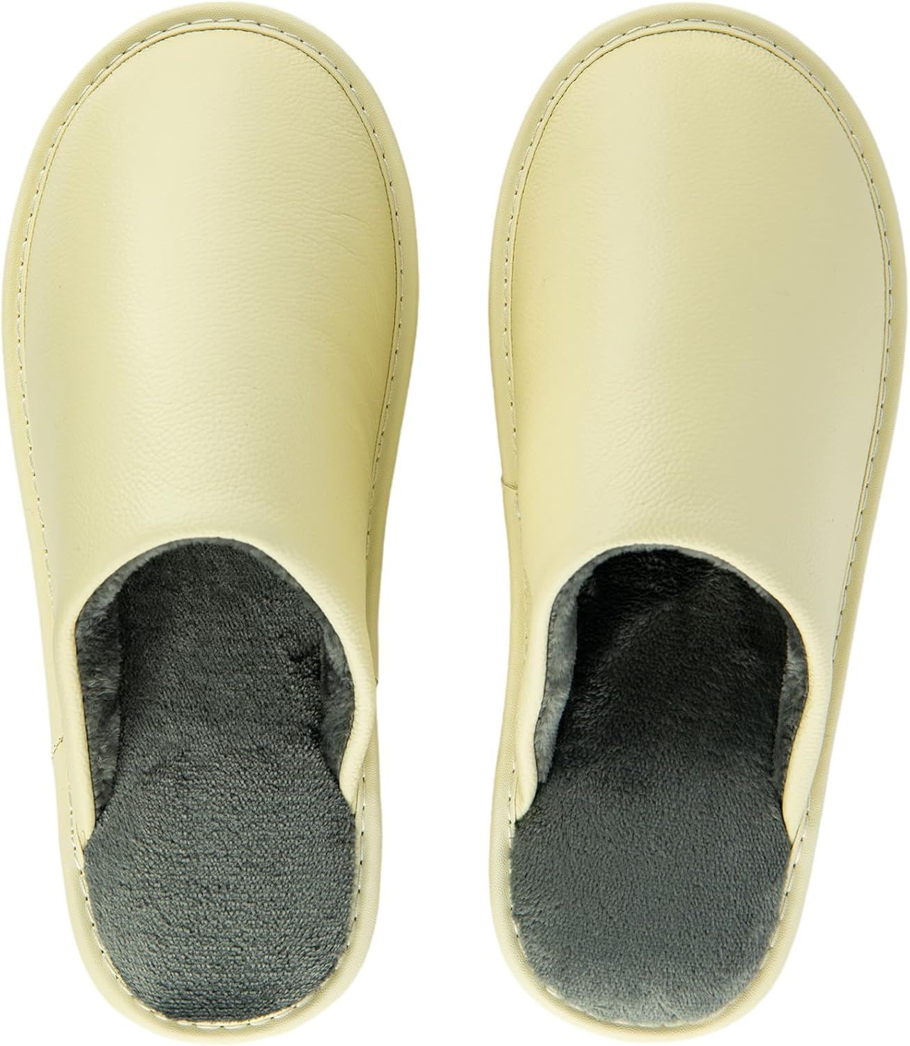 

Домашние тапочки DISPADDY унисекс, из натуральной кожи, однотонные, минималистичный дизайн, мягкая теплая фланелевая подкладка, легкая, удобная, гибкая, противоскользящая резиновая подошва, бежевый