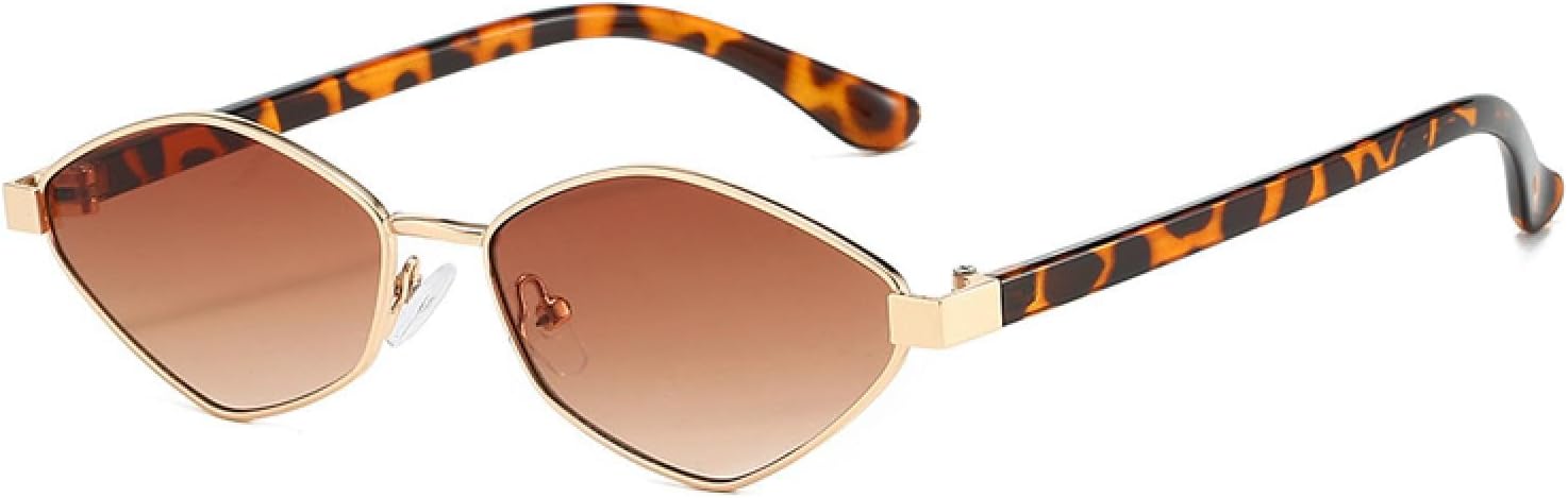 

Модные солнцезащитные очки «кошачий глаз» неправильной формы для женщин, ретро-стиль, прозрачные линзы Ocean, защита от УФ-излучения UV400, трендовые для мужчин TVTBBVV, Golden Tea Gradient