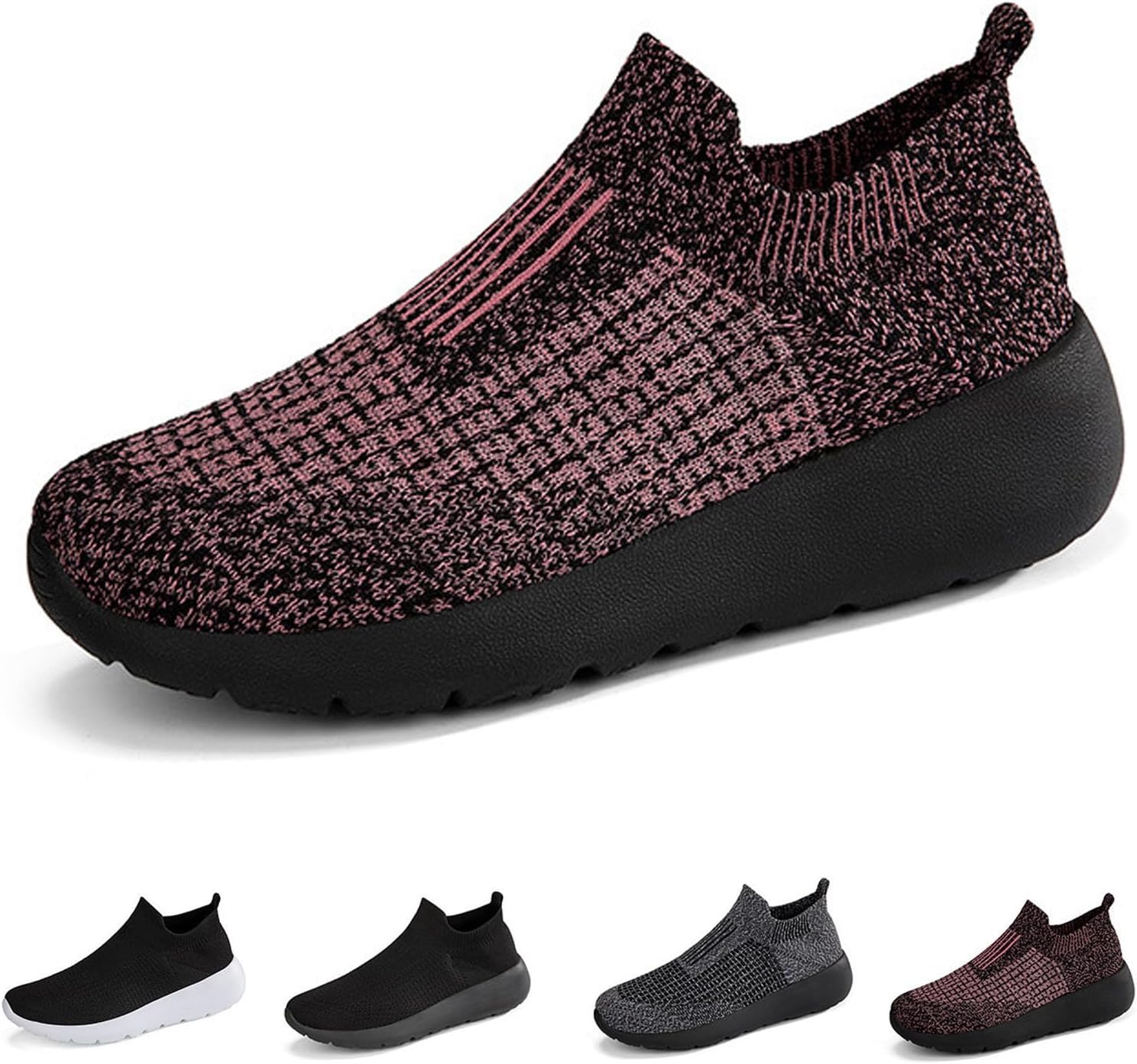 

Мужские вязаные дышащие кроссовки DESESE для прогулок и спорта, слипоны-носочки, повседневные лоферы на платформе, удобные сетчатые кроссовки для тенниса и тренировок, красный