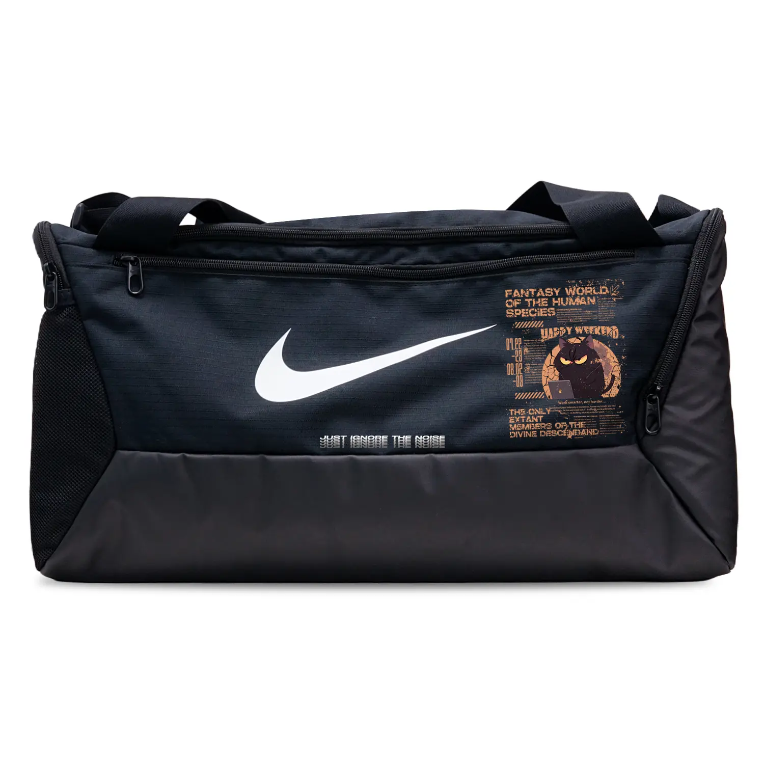 

Nike Тканевая дорожная сумка унисекс черная, Distressed Brick Cat