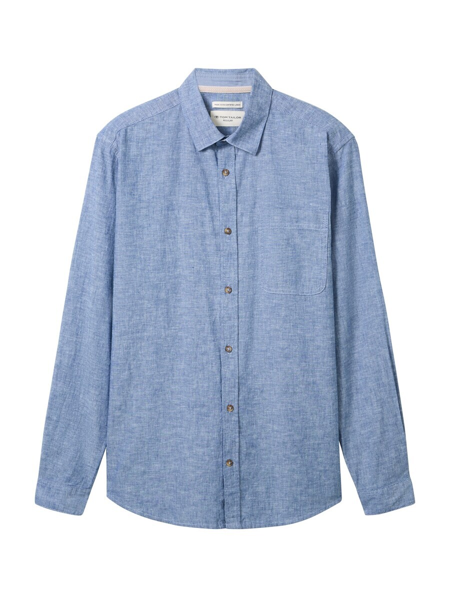 

Повседневная рубашка TOM TAILOR Regular fit Button Up Shirt, пятнистый синий