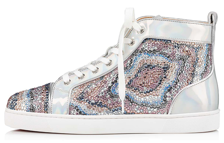 

CL LUBOTING Высокие кеды для скейтбординга мужские серебристые Christian Louboutin