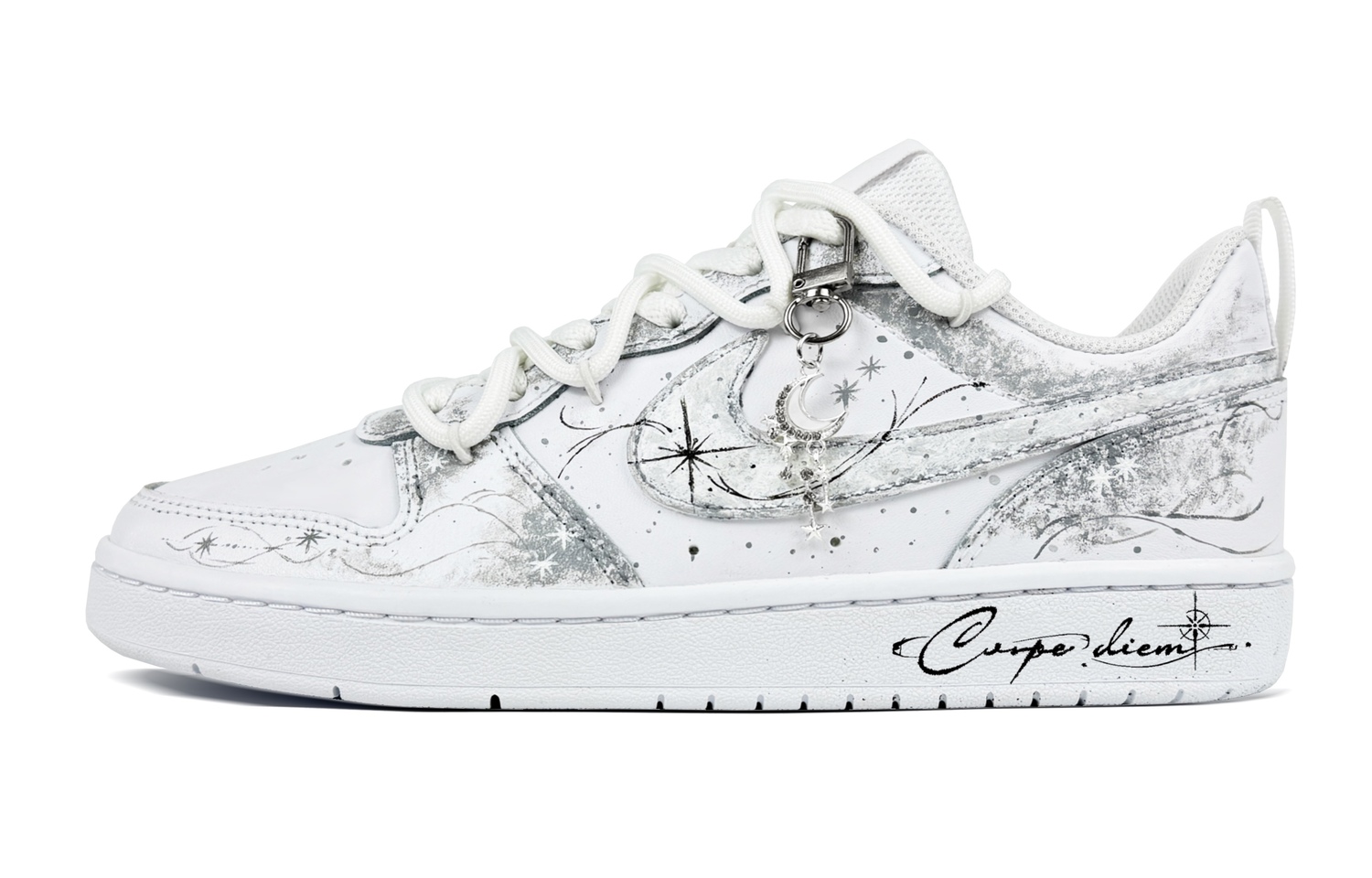 

Nike Court Borough Stellar Whisper Abrasion Resistant Slip Resistant Low top Skateboard Shoes White Teenagers