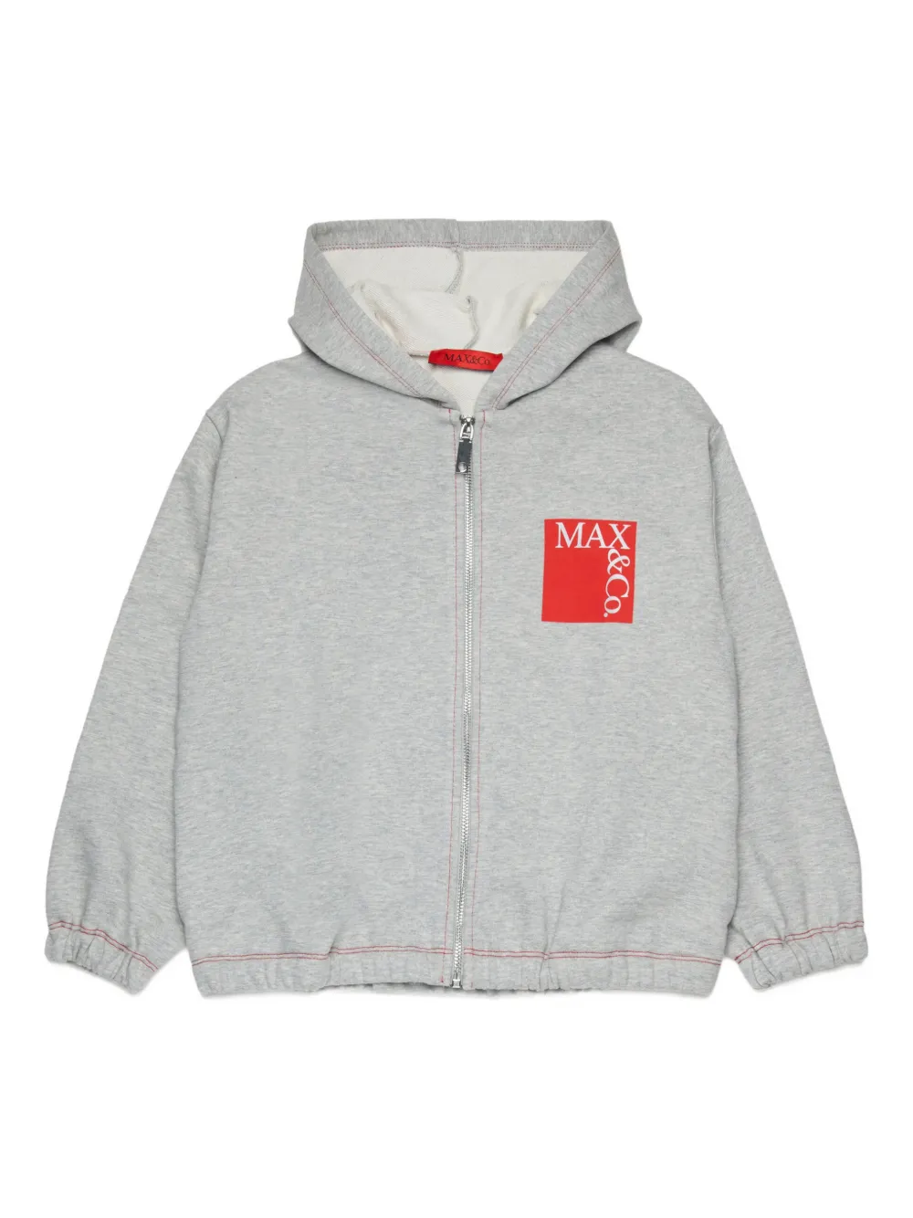 

Худи на молнии с логотипом Max&Co. Kids, серый