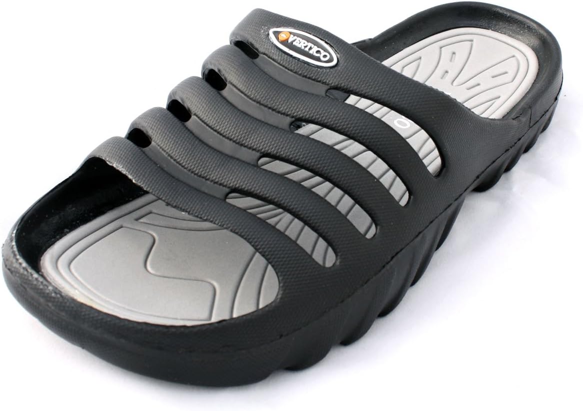 

Vertico - Душевые сандалии | Легкие и удобные шлепанцы для бассейна - черные и серые, черный/серый