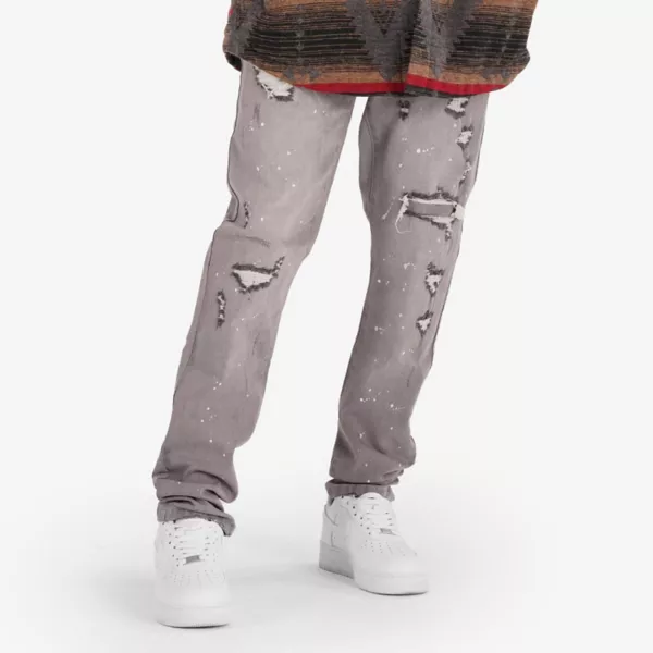 

Мужские джинсы Ink Stick с пятью карманами и цветными потертостями Caliber Denim Co., цвет light gray