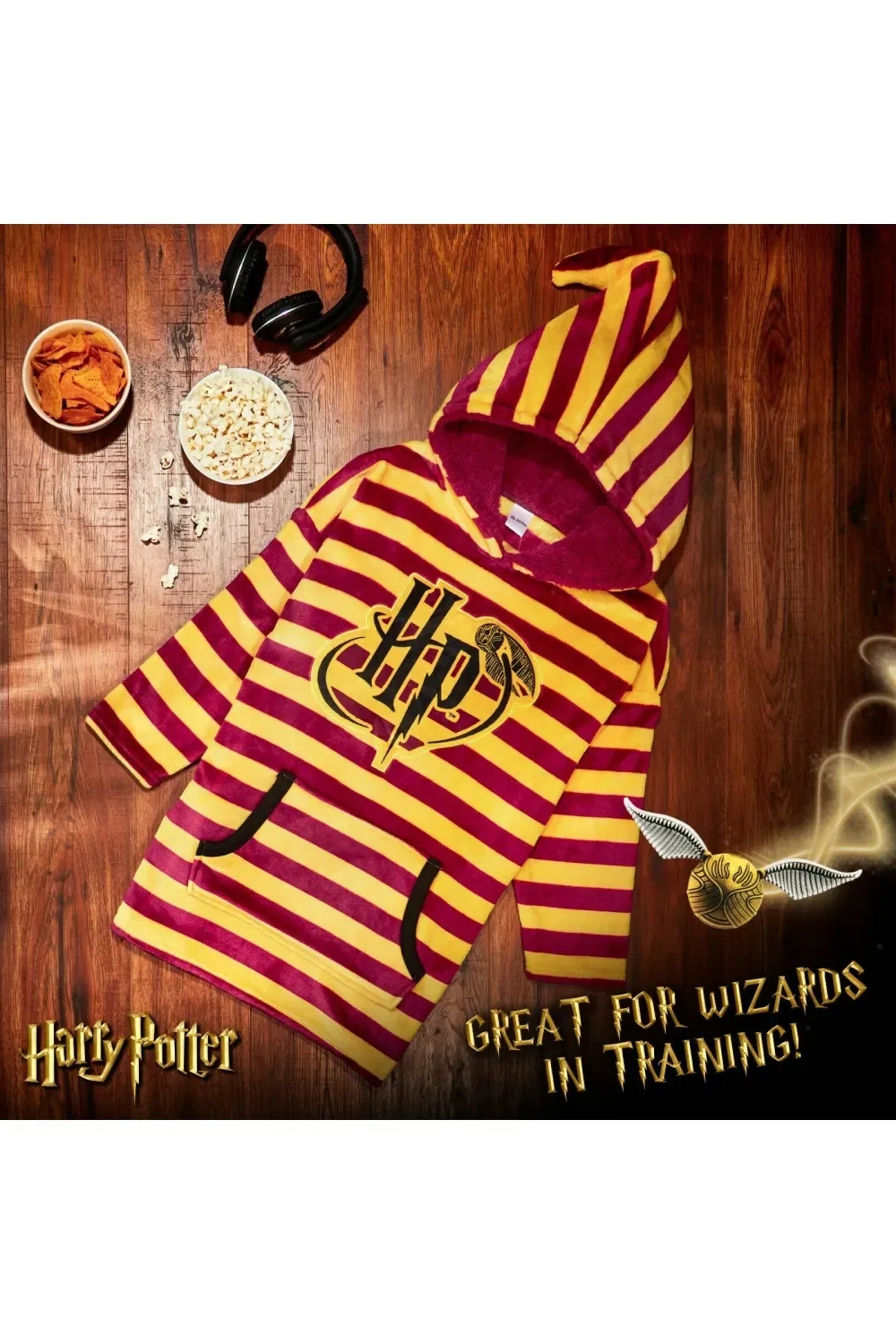 Плед-худи с капюшоном Harry Potter для детей, красный — фото 3