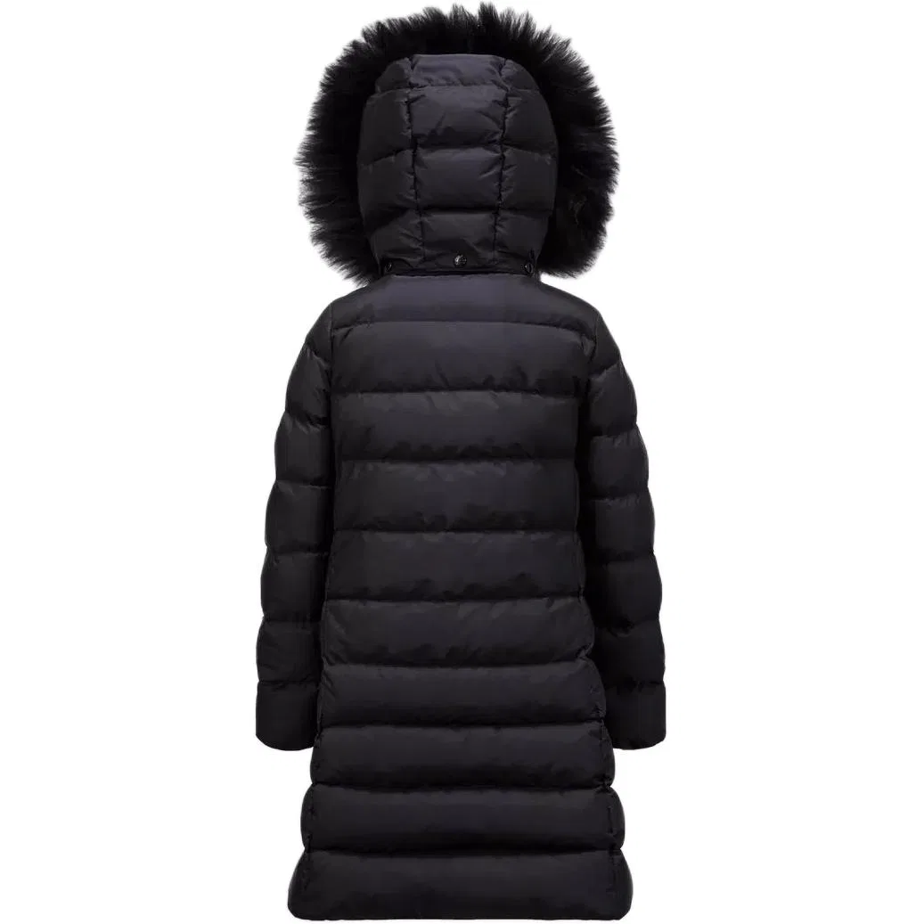 Пуховик длинный Moncler детский черный — фото 3