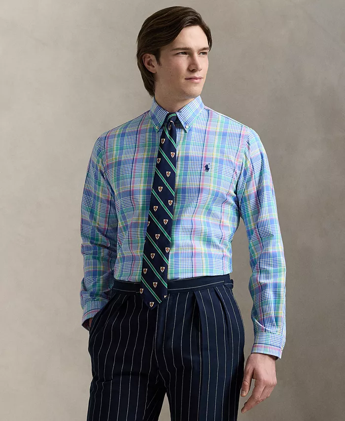 

Мужская классическая оксфордская рубашка Performance Polo Ralph Lauren, синий