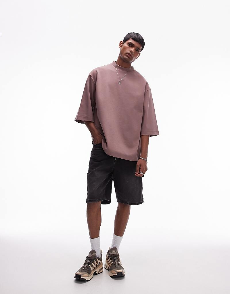 

Качественная повседневная футболка норкового цвета Topman с рукавами средней длины, плотность 300 г/м²