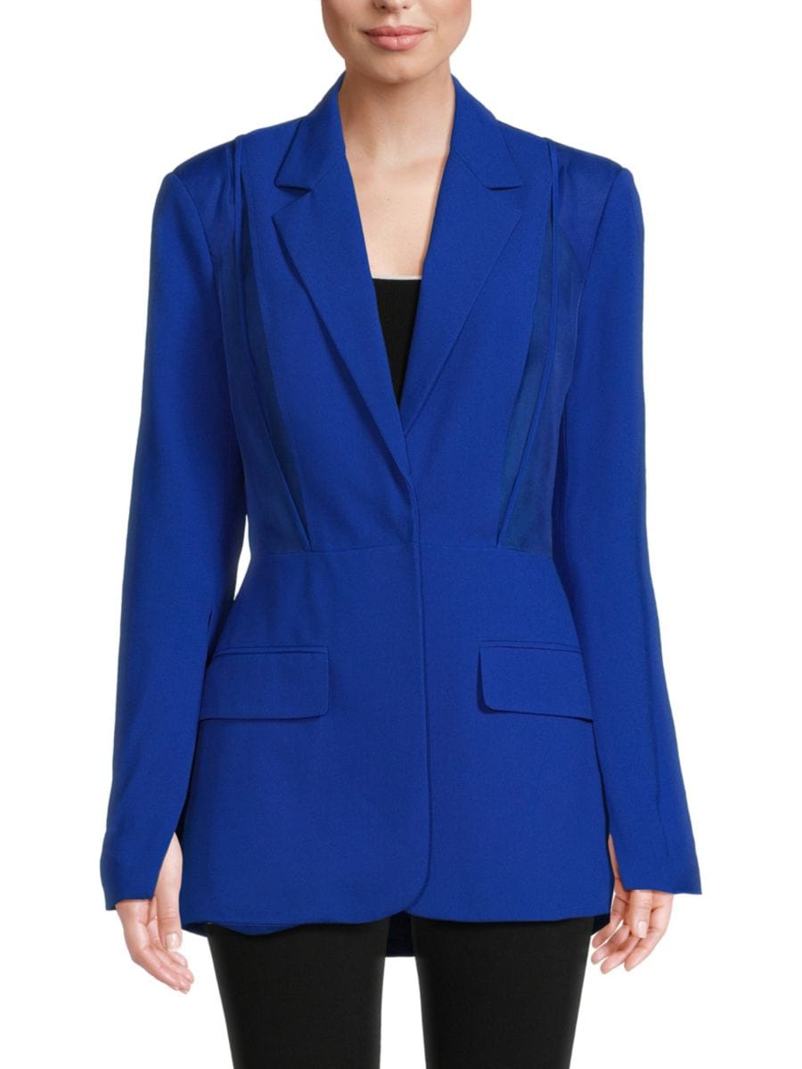 

Блейзер на шелковой подкладке из смешанной ткани Jason Wu, цвет Klein Blue