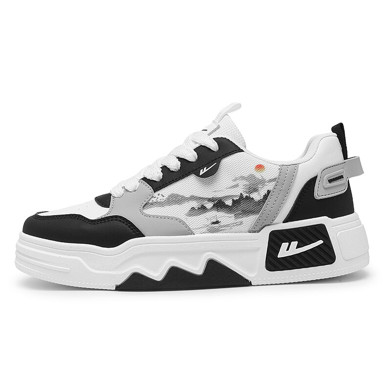 

Кроссовки WARRIOR Skateboarding Shoes Men Low-top Gray, белый/черный