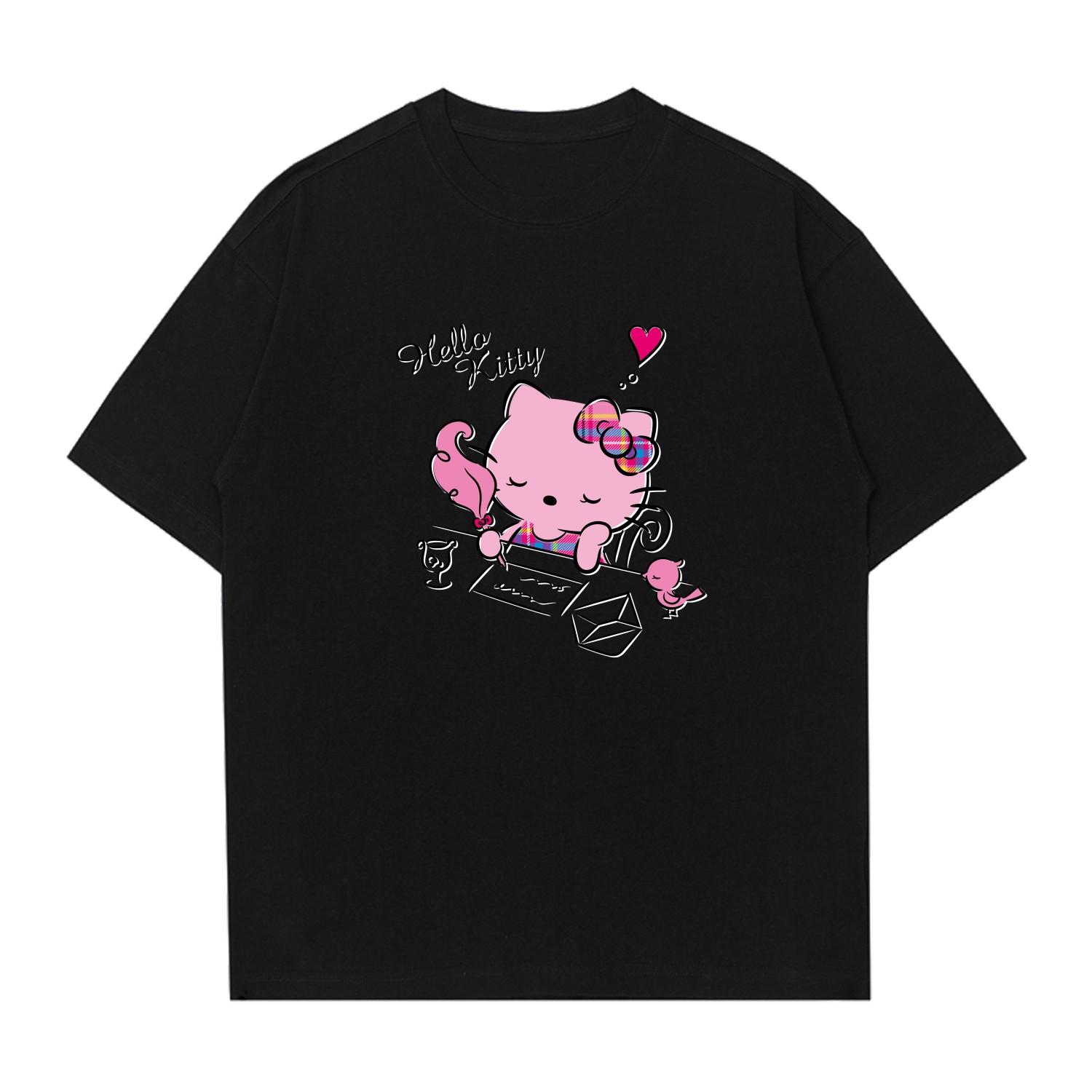 

Hello Kitty Hello Kitty 2025 летняя футболка Unisex Sanrio, черный