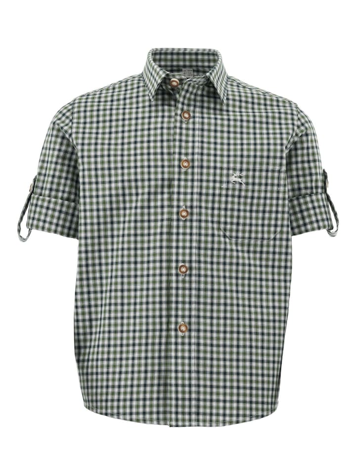 

Детская традиционная рубашка Skimli темно-зеленого цвета OS-Trachten