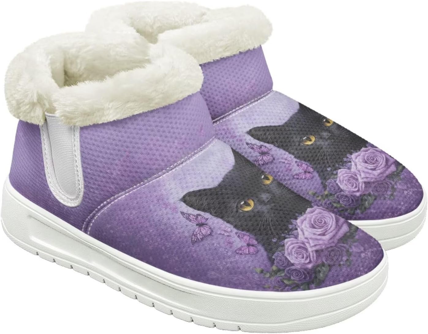 

Зимние сапоги для женщин и мужчин, теплые ботинки с утеплением, флисовая подкладка, удобная резиновая подошва, модный подарок Cugasmaru, фиолетовый