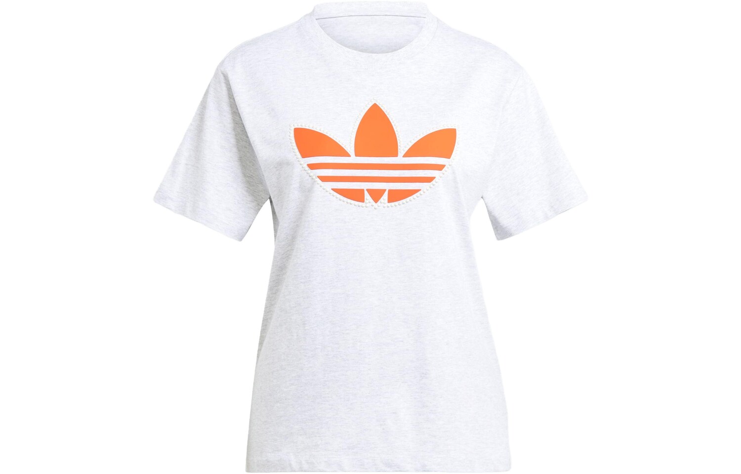 

Футболка с трилистником женская светло-серая Adidas Originals