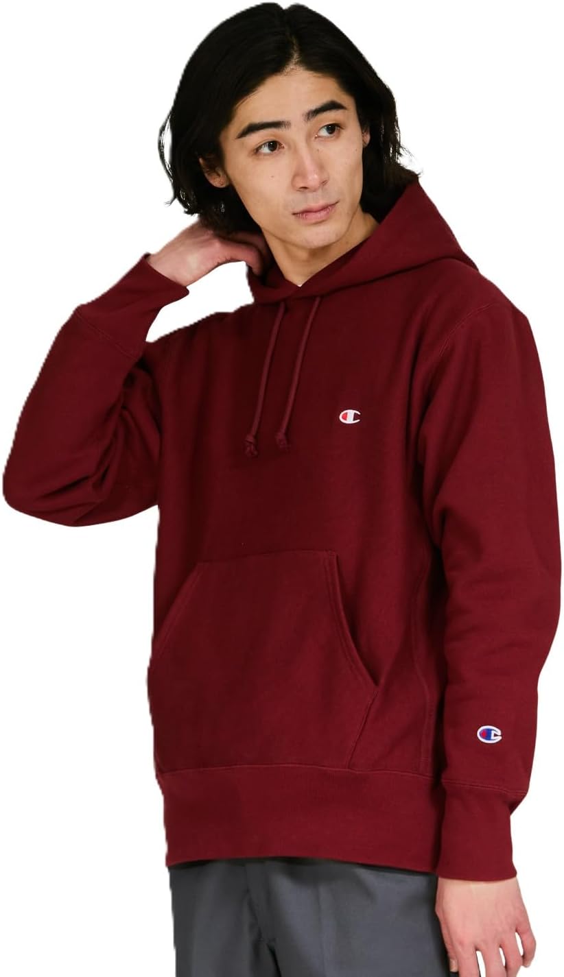 

Мужская толстовка Champion C3-Y133 с длинным рукавом, 11,5 унций, хлопок производства США, логотип One Point, обратная вязка (R), красный/бордовый