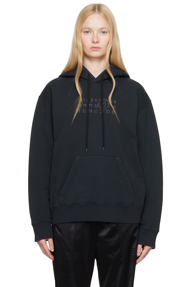 

Необработанный худи из джерси Mm6 Maison Margiela, черный