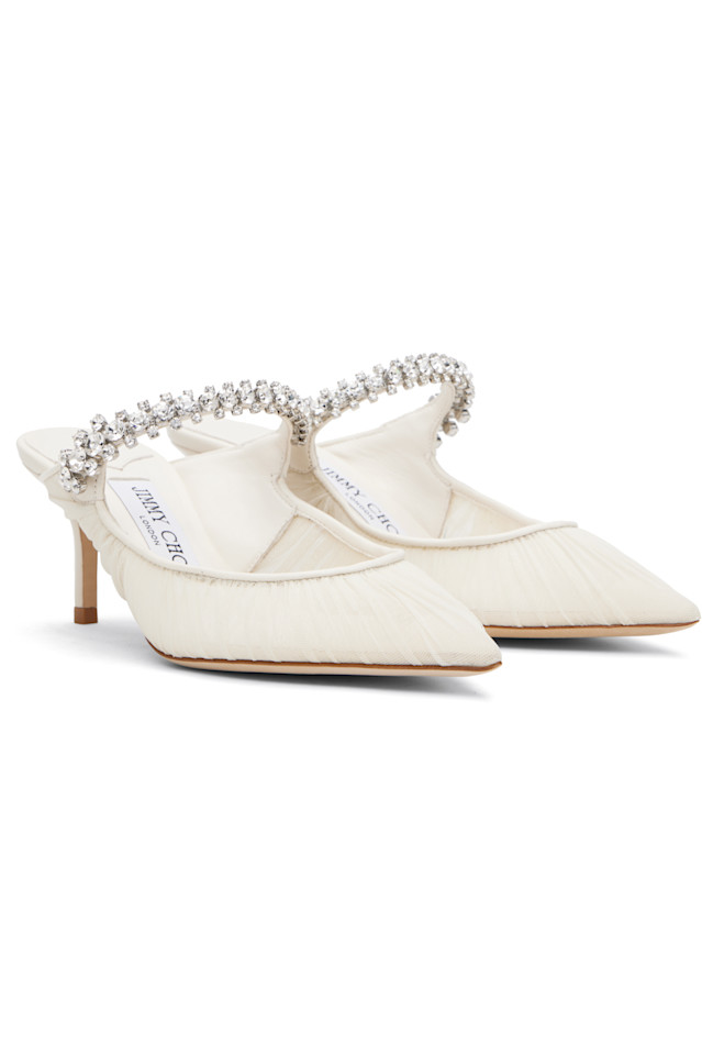 эксклюзивные мюли off-white bing 65 от Ssense Jimmy Choo, цвет ivory — фото 4