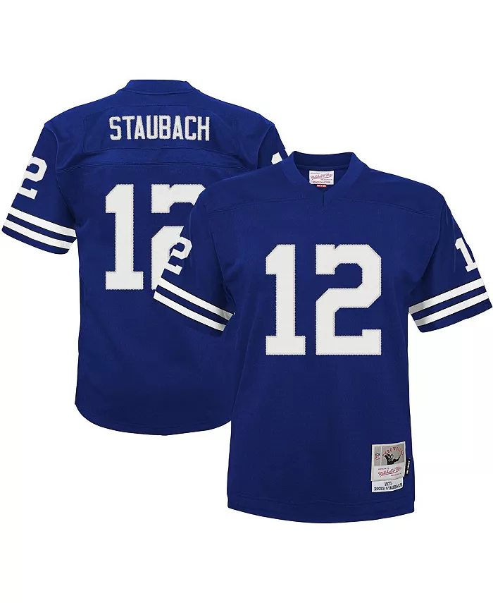 Детская футболка Dallas Cowboys с именем и номером Roger Staubach, синяя, ретро-дизайн 1971 года Mitchell & Ness — фото 2