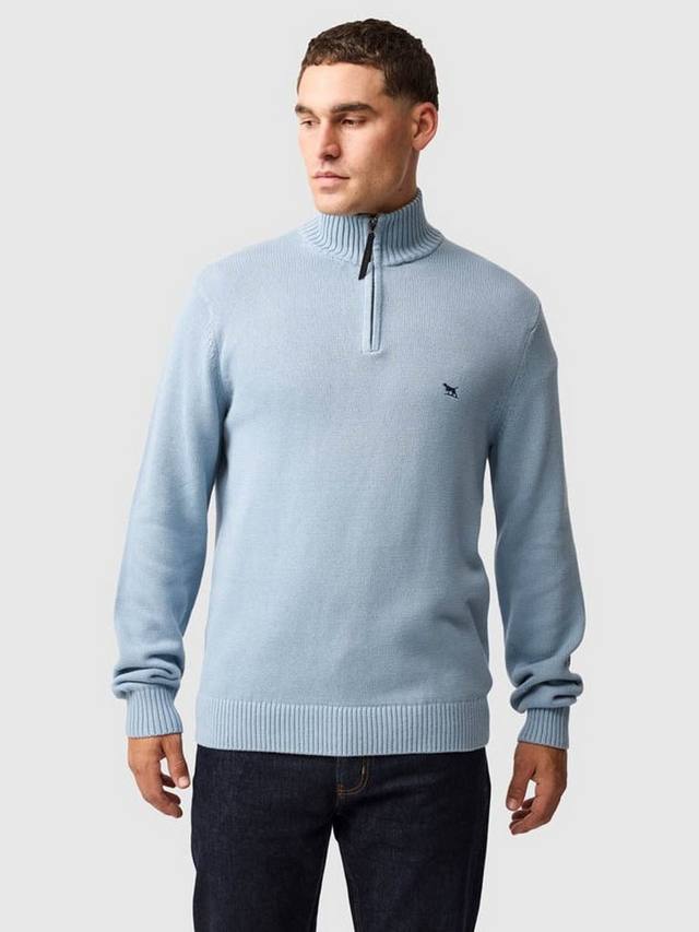 

Мерик Бэй хлопковый вязаный джемпер с молнией Rodd & Gunn, Glacier