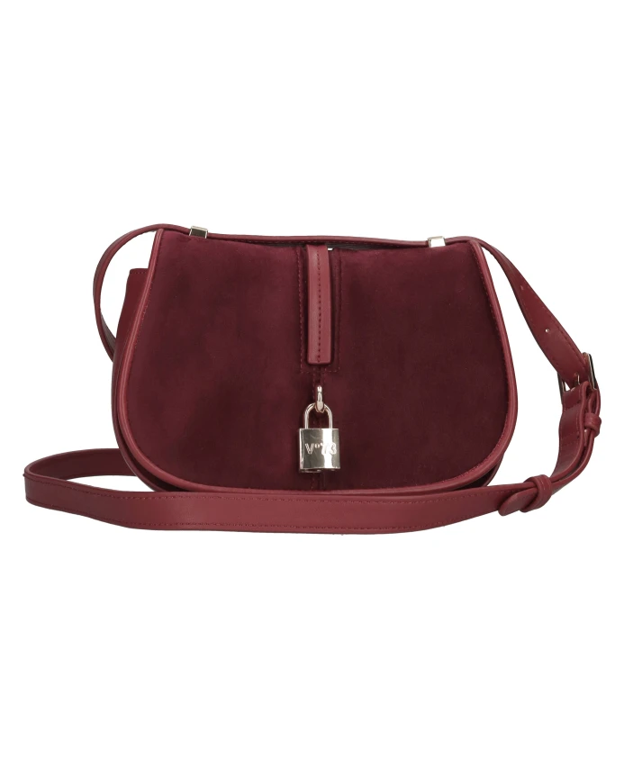 

Сумка через плечо из бархата и искусственной кожи. V73, красный