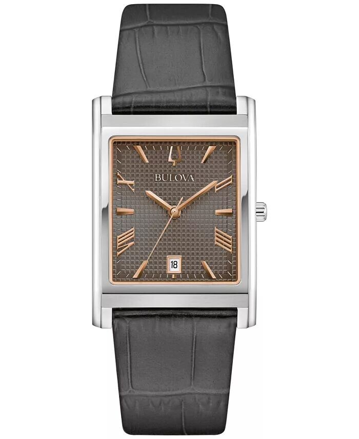

Мужские часы Sutton с серым кожаным ремешком, 29 мм Bulova
