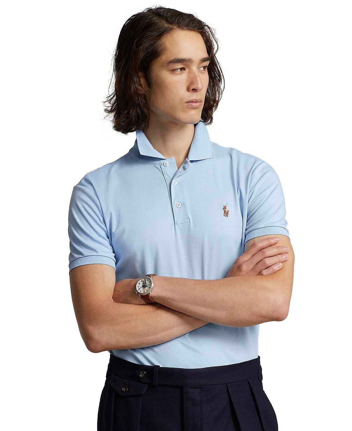 

Мужская рубашка-поло из мягкого хлопка приталенного кроя Polo Ralph Lauren