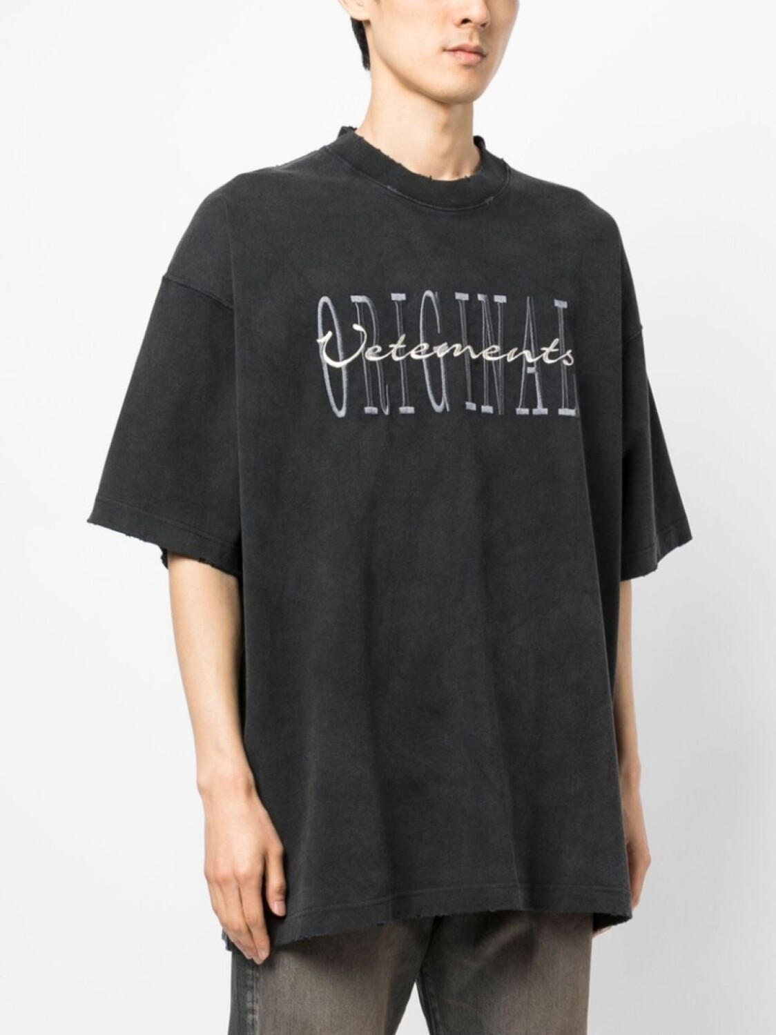 VETEMENTS футболка Original с логотипом, серый — фото 3