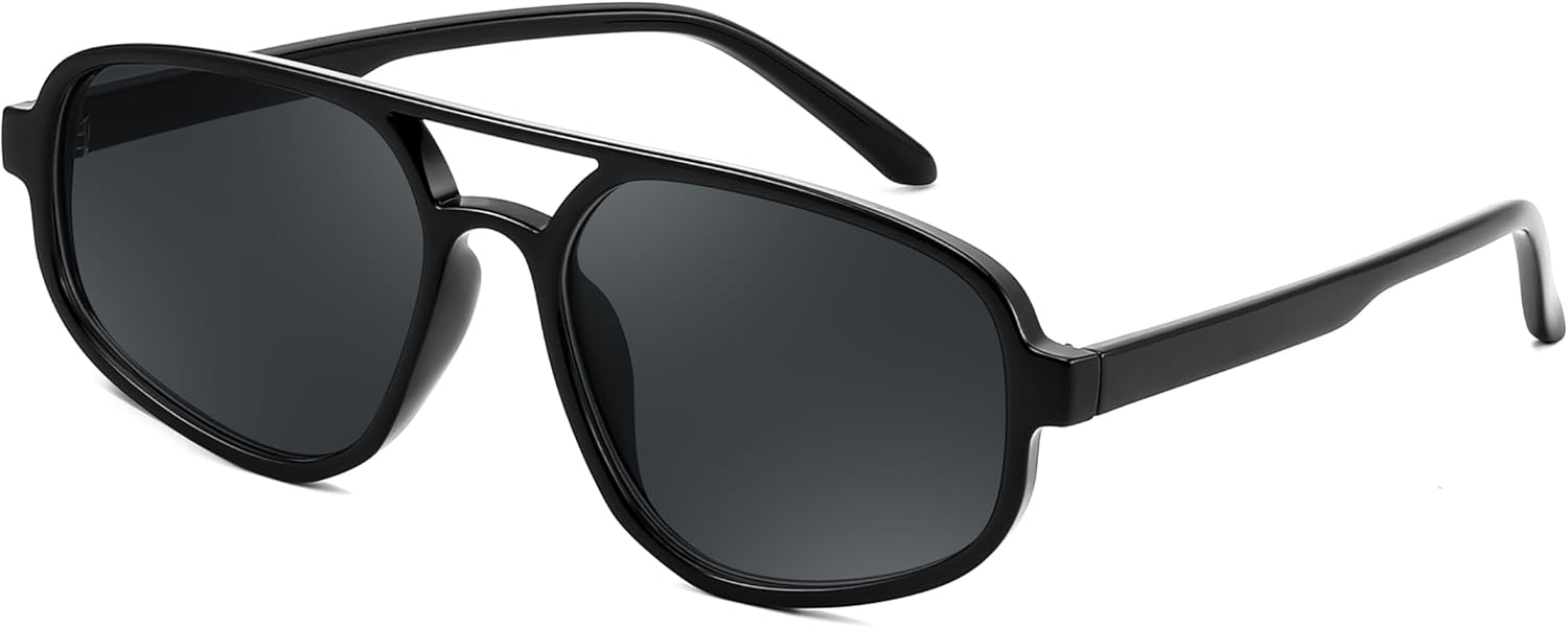 

Солнцезащитные очки FEISEDY Retro Aviator для женщин и мужчин, классическая пластиковая оправа 70-х годов, защита от УФ-излучения UV400, артикул B0252, Black Grame & Grey Lens