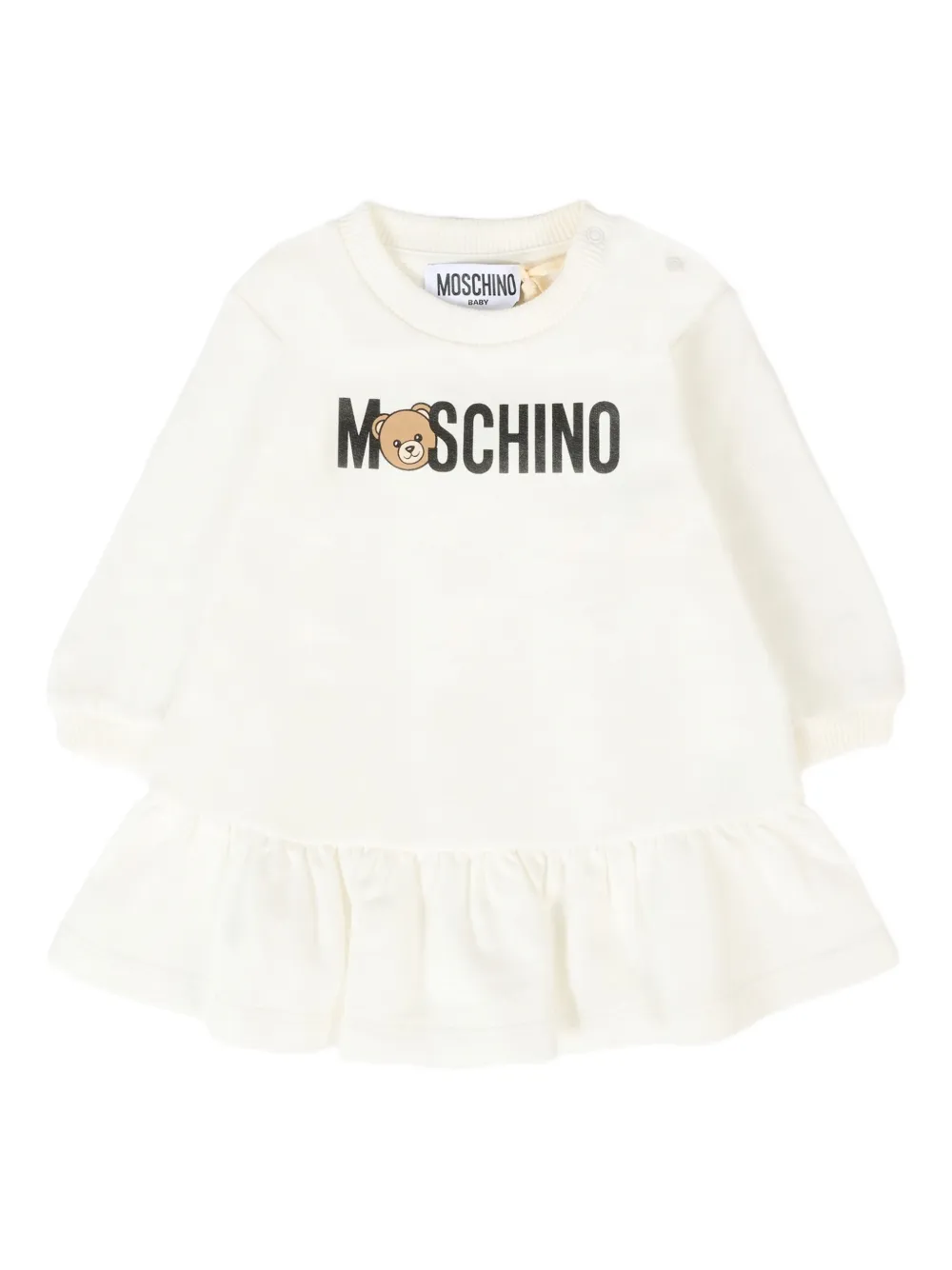 

Платье с оборками и логотипом Moschino Kids, белый