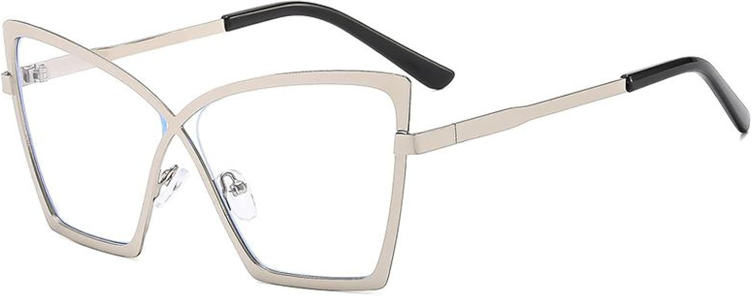 

Сексуальные солнцезащитные очки большого размера «кошачий глаз» для женщин, роскошные очки в винтажном стиле с металлической оправой в виде бабочки TVTBBVV, C7silverbluelight