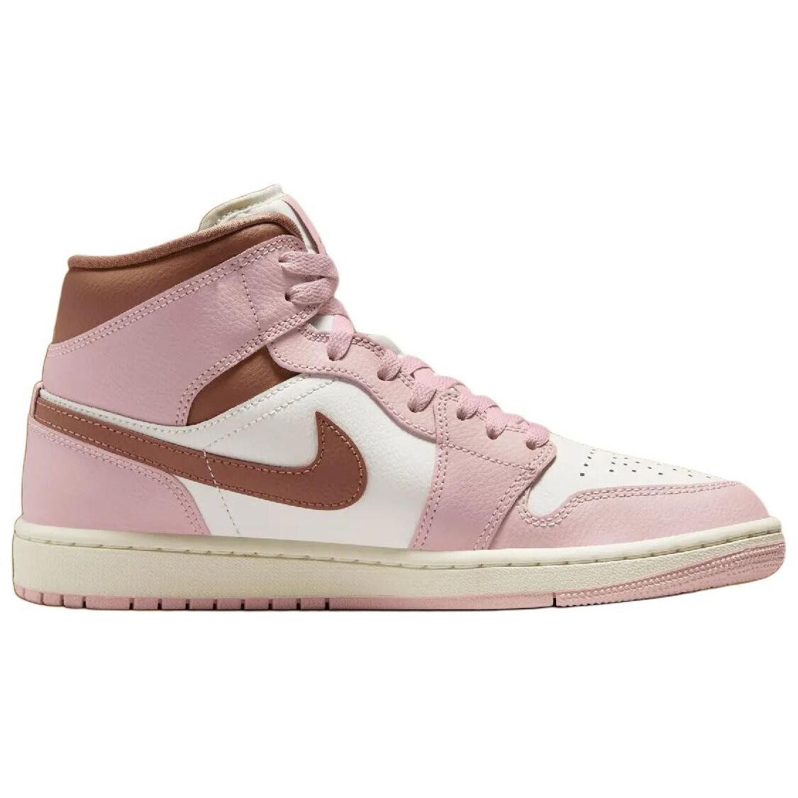Кроссовки Air Jordan 1 Vintage Basketball Shoes Women's Mid-top Pink/white, белый — фото 2