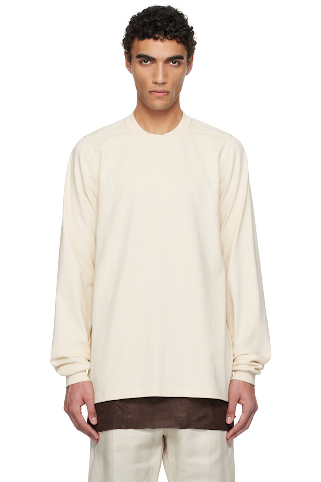 

Голливудский короткий свитшот с длинным рукавом Rick Owens, цвет natural