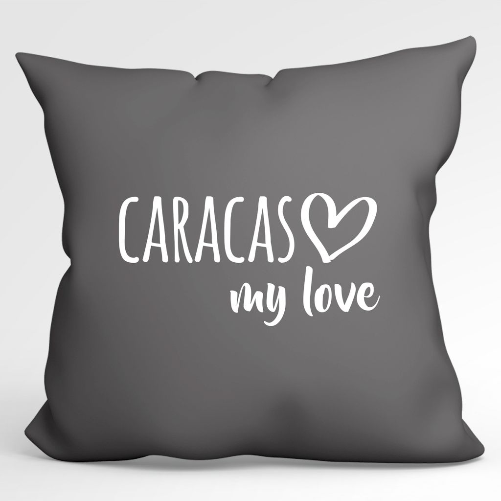 

Huuraa Pillow Caracas my love декоративная подушка с наполнителем 40x40см размер Steel Grey для всех любителей Каракаса Венесуэла идея подарка для друзей и семьи Hellweg Druckerei