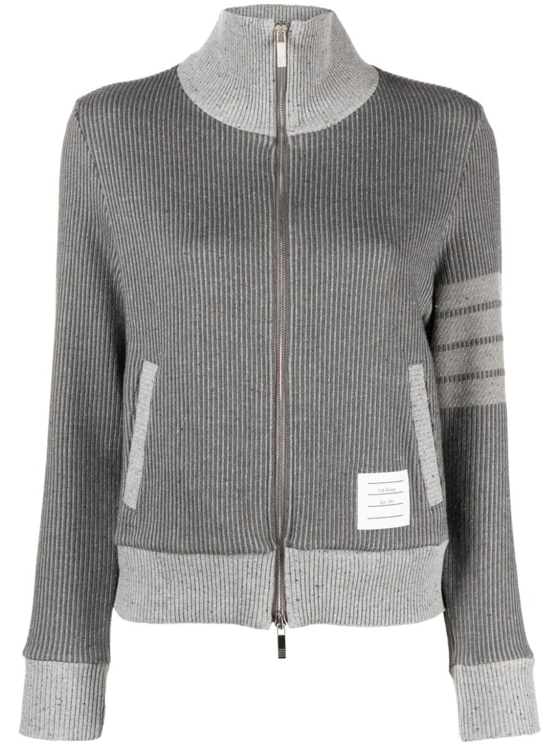 

Куртка на молнии с полосками 4-Bar Thom Browne, серый
