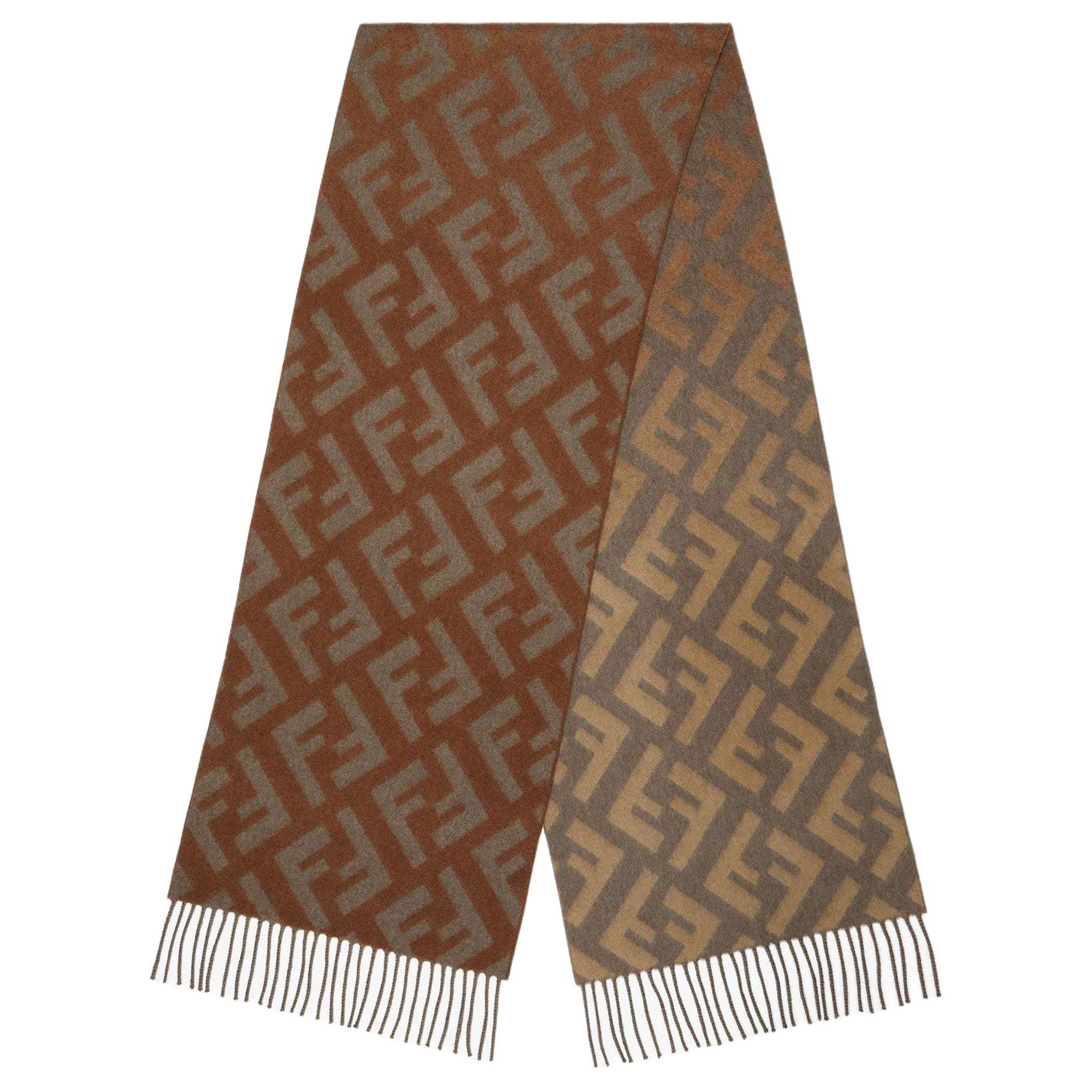 

FENDI Шерстяной вязаный шарф, Light Umber