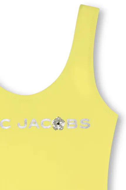 Купальник детский цельный модель Marc Jacobs, желтый — фото 3