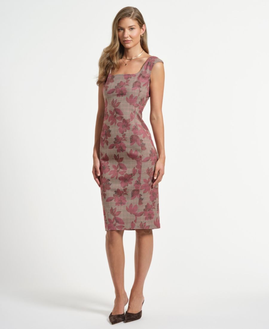 

Женское клетчатое платье-футляр Isaac Mizrahi, Taupe Plaid Floral