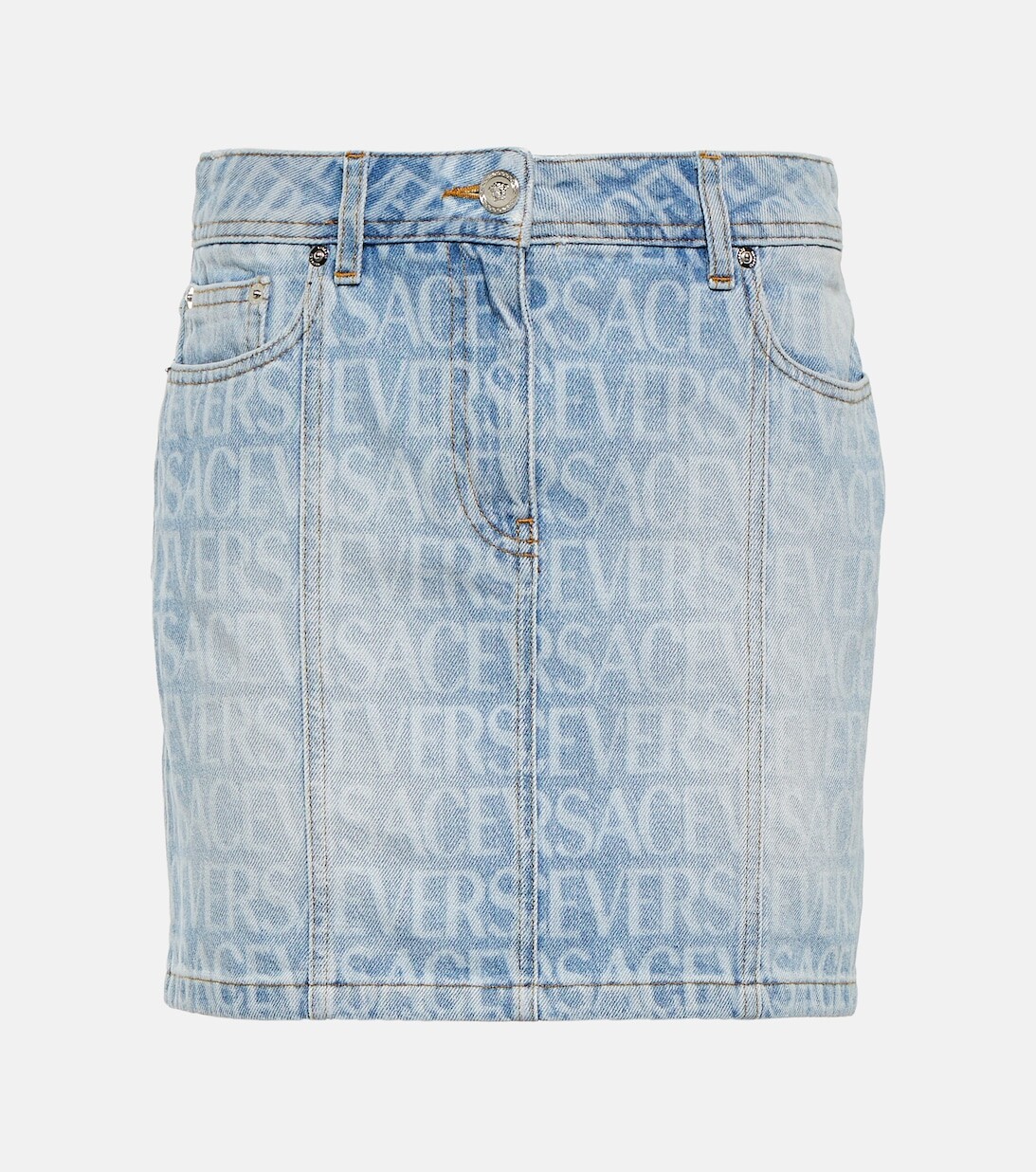 

Джинсовая мини-юбка Versace Allover VERSACE, синий
