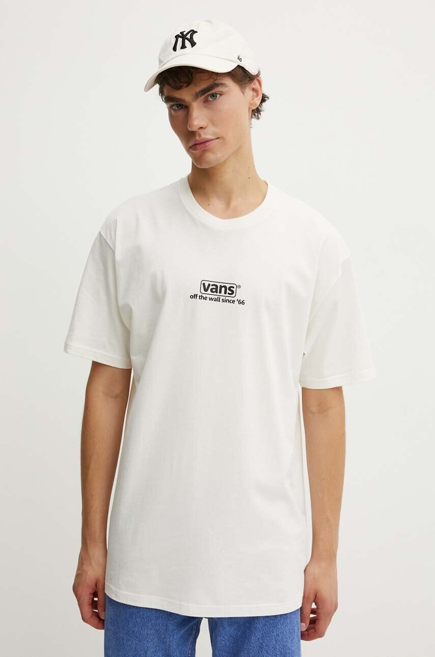 

Хлопковая футболка Vans, бежевый