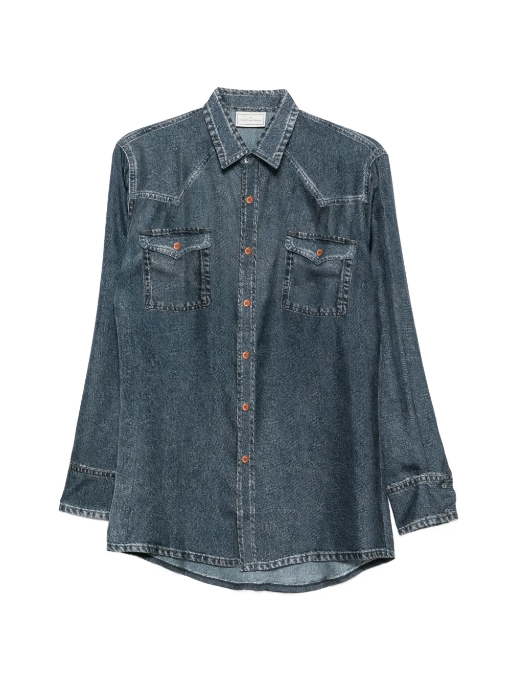 

Шелковая рубашка с пуговицами "Aloe" Pierre-Louis Mascia, синий