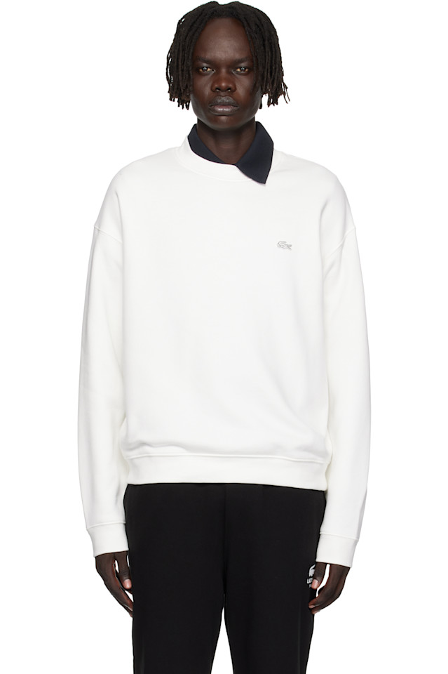 

Свободная толстовка из плотного флиса Lacoste, белый