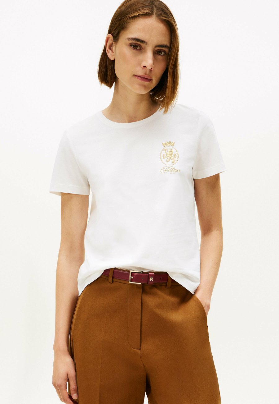 

Футболка Tommy Hilfiger CREST EMBROIDERY CREW NECK, Ecru/White